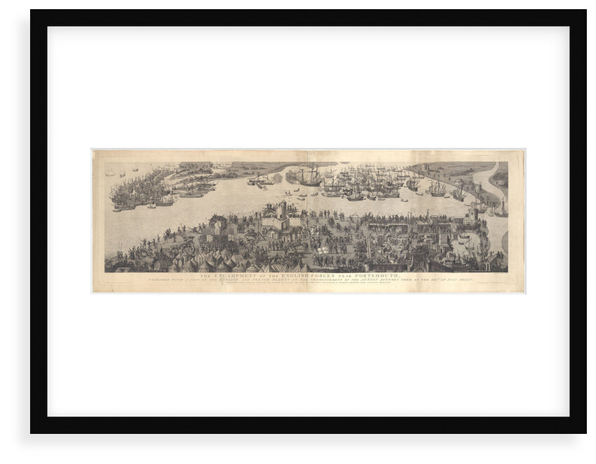 The Encampment of the English forces near Portsmouth, together with A view of the English and French fleets at the commencement of the Action between them on the XIX of July MDXLV by James Basire