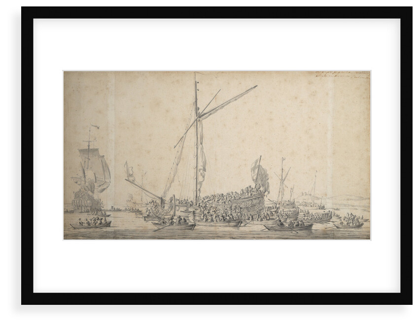 The embarkation of William of Orange and Princess Mary at Margate in November 1677 on their return to Holland after their marriage by Willem van de Velde the Elder