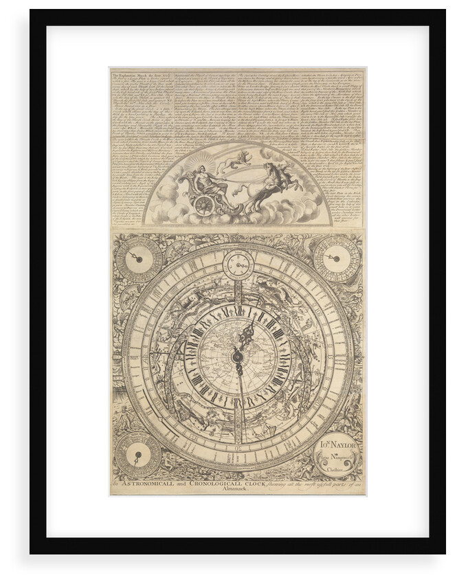 An Astronomical and Cronological Clock showing all the Most Usefull Parts of an Almanack by Jon Naylor