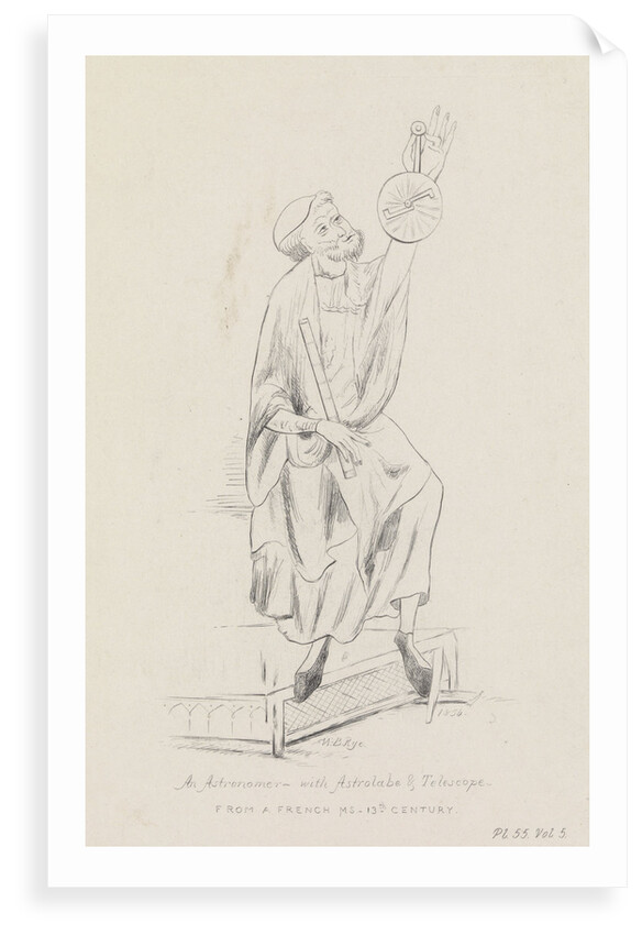 An astronomer with astrolabe and a telescope by W.B. Rye