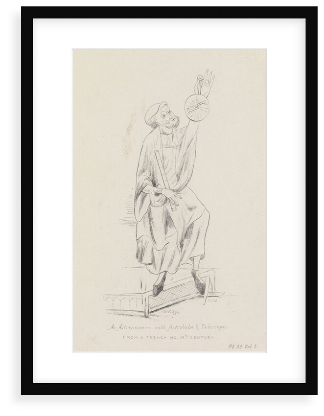 An astronomer with astrolabe and a telescope by W.B. Rye