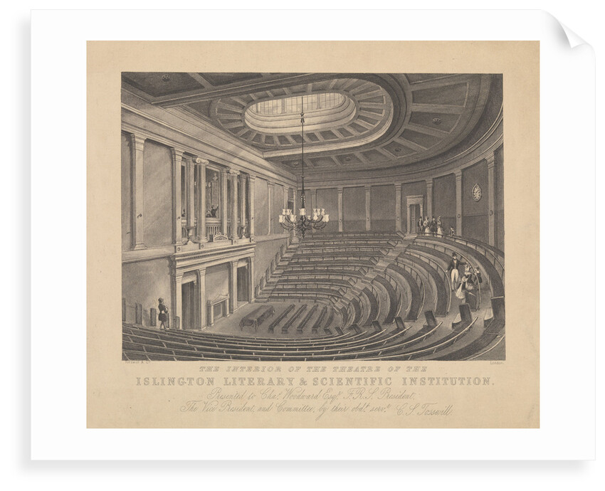 The interior of the Theatre of the Islington Literary and Scientific Institution by Tosswill & Co.