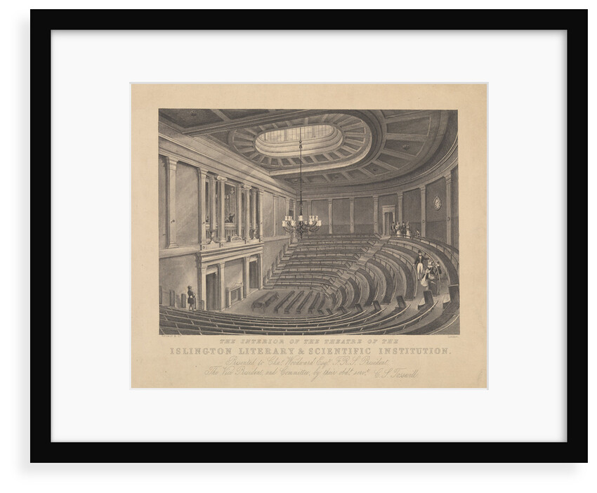 The interior of the Theatre of the Islington Literary and Scientific Institution by Tosswill & Co.