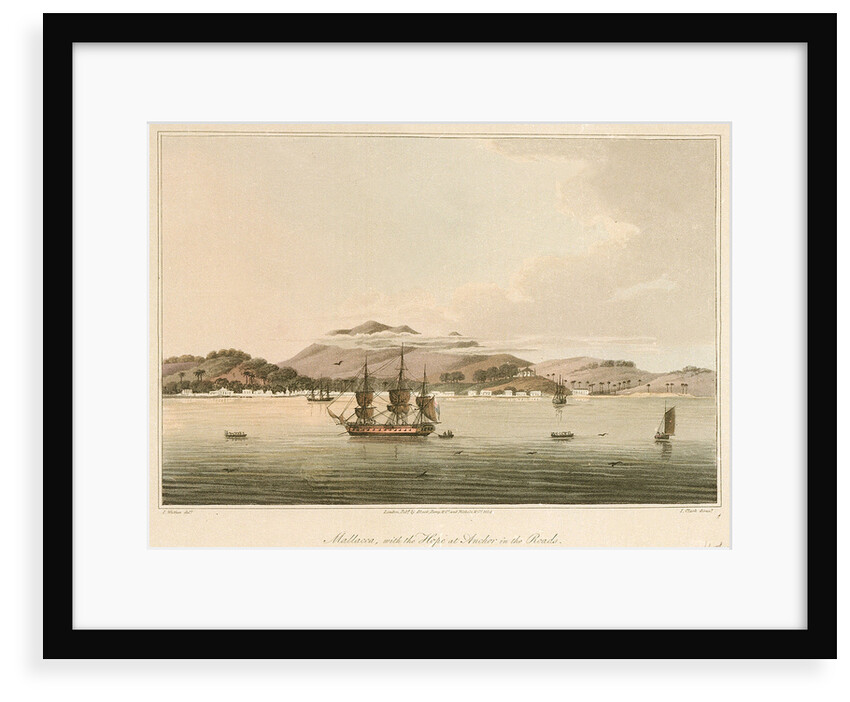 Mallacca, with the 'Hope' at anchor in the roads by James Wathen