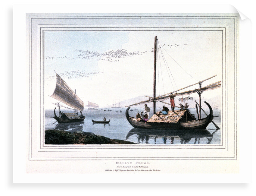 Malaye Proas by Thomas Daniell