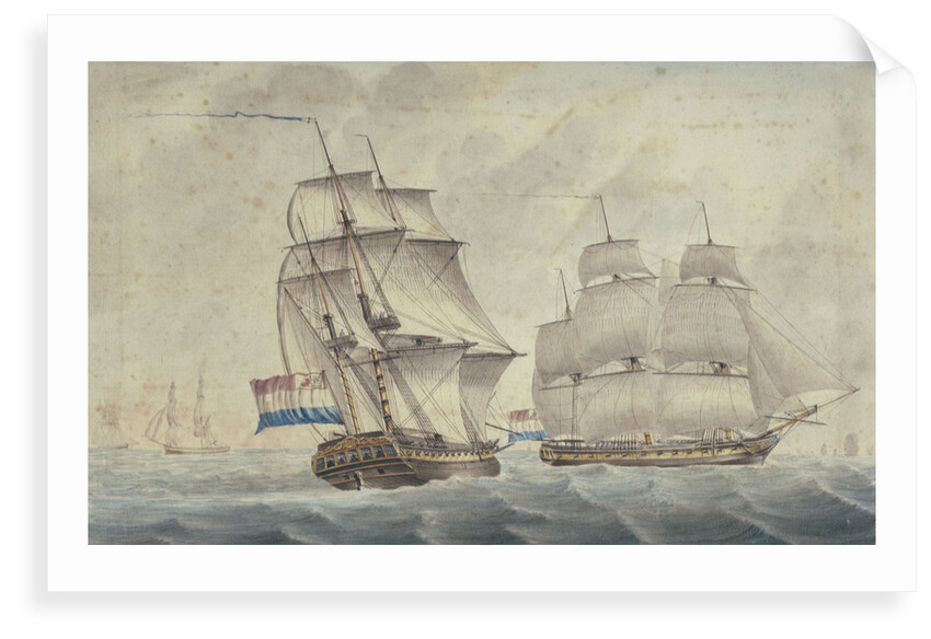Two Dutch frigates by unknown