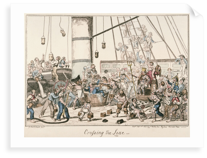 Crossing the Line by George Cruikshank