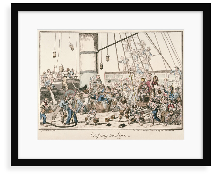 Crossing the Line by George Cruikshank