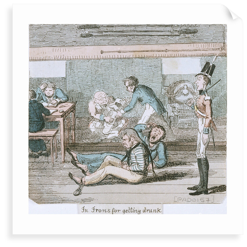 In Irons for getting drunk' from 'A Sailor's Progress by George Cruikshank