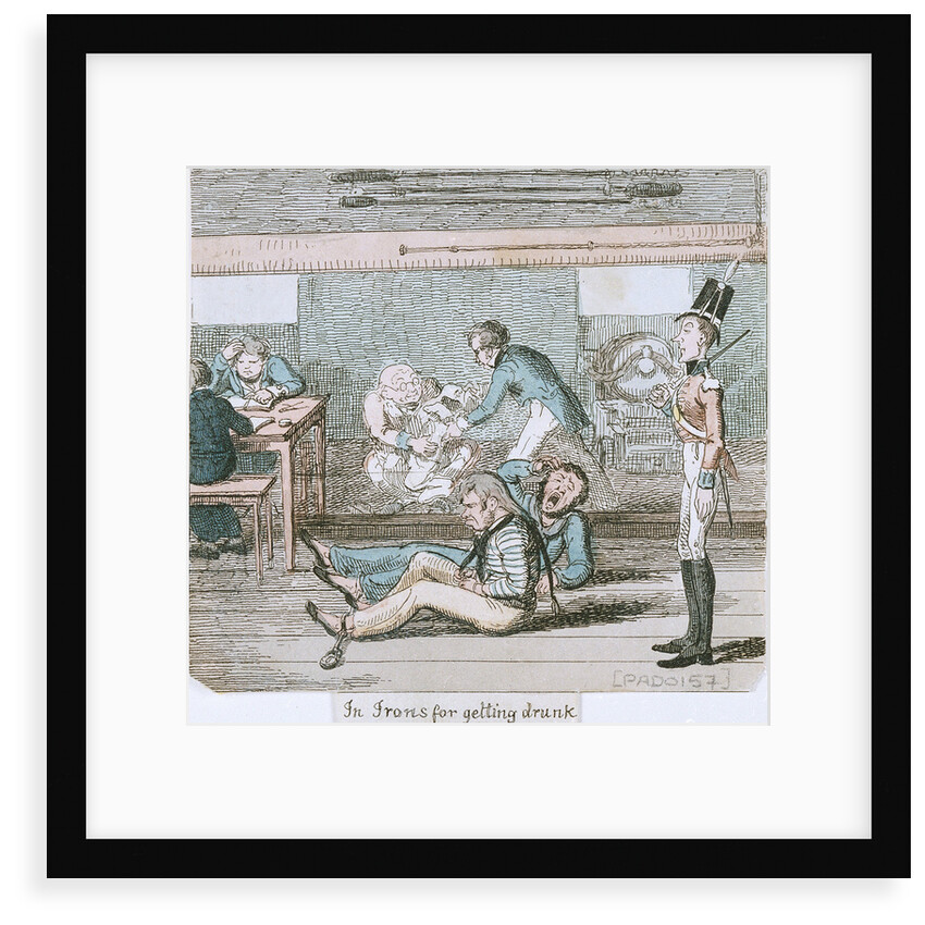 In Irons for getting drunk' from 'A Sailor's Progress by George Cruikshank