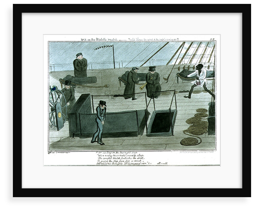 Mr B on the Middle Watch - cold blows the wind & the rain's coming on' by George Cruikshank