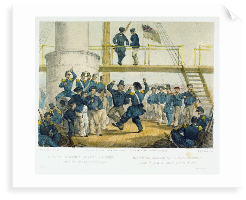 English sailors & French soldiers. A Dance on board HMS Vulture Augt 7' by Edwin Thomas Dolby