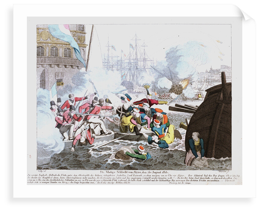 Die blutige Schlacht von Algier, den 26 August 1816 by Johann Michael Voltz