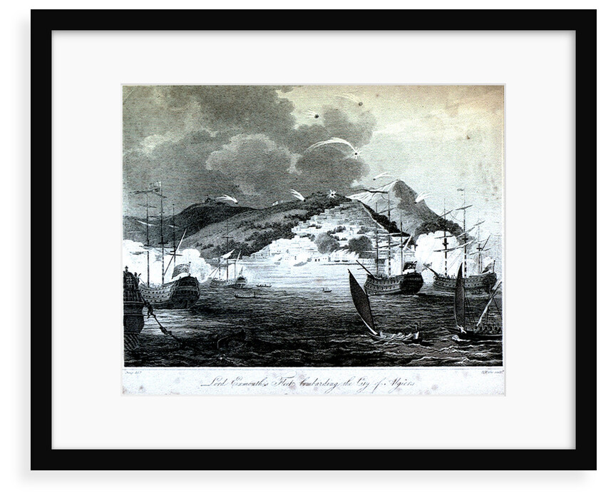 Lord Exmouth's Fleet bombarding the City of Algiers by Craig