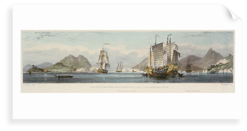 HMS 'Imogene' and 'Andromache' passing the batteries of the Bocca Tigris by Haghe