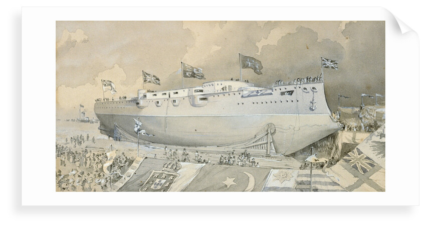 HMS 'Canopus' launched at Portsmouth 13 October 1897 by H. Coish