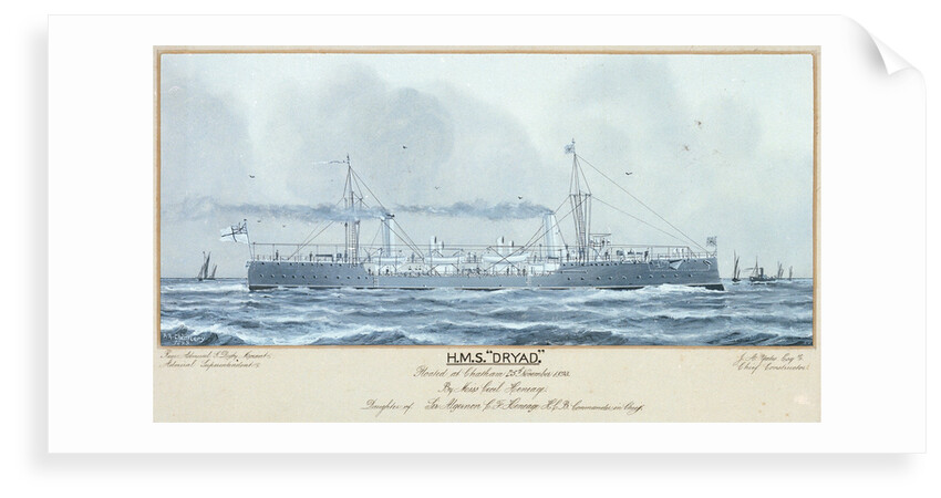 HMS 'Dryad' floated at Chatham 25 November 1893 by P.A. Chinnery