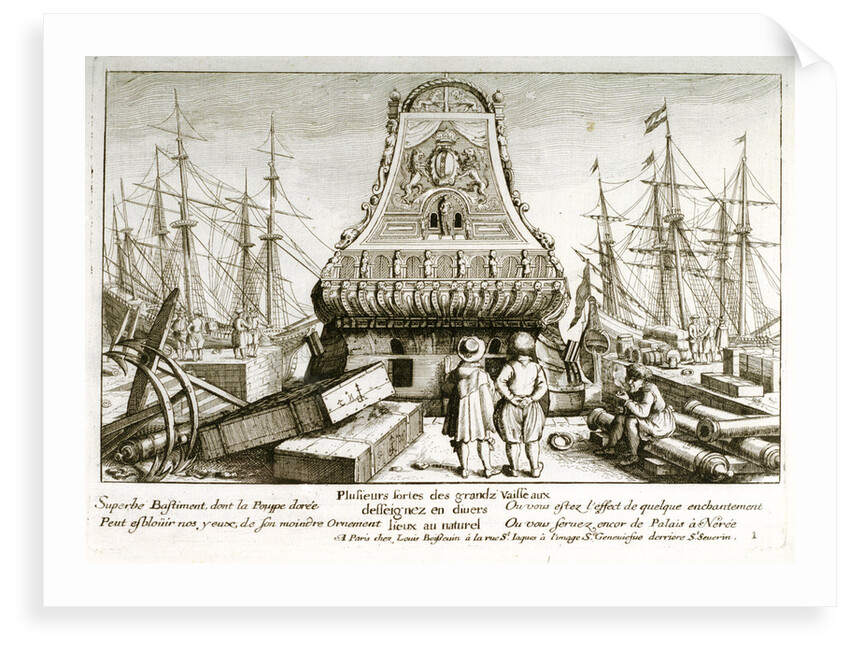 Plusieurs fortes des grandz vaisseaux desseignez en diuers lieux au naturel. Plate 1 'Grands vaisseau by Wenceslaus Hollar