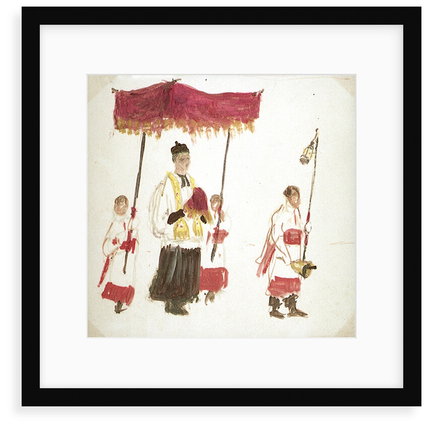 A Priest Beneath a Canopy, with Three Servers by William Lionel Wyllie