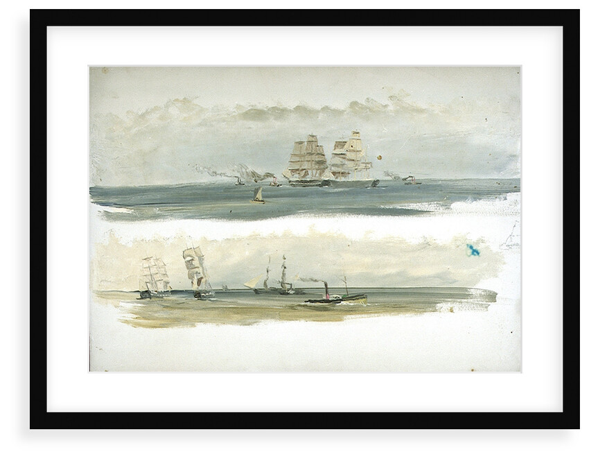 Two Studies of Ships and Tugs by William Lionel Wyllie