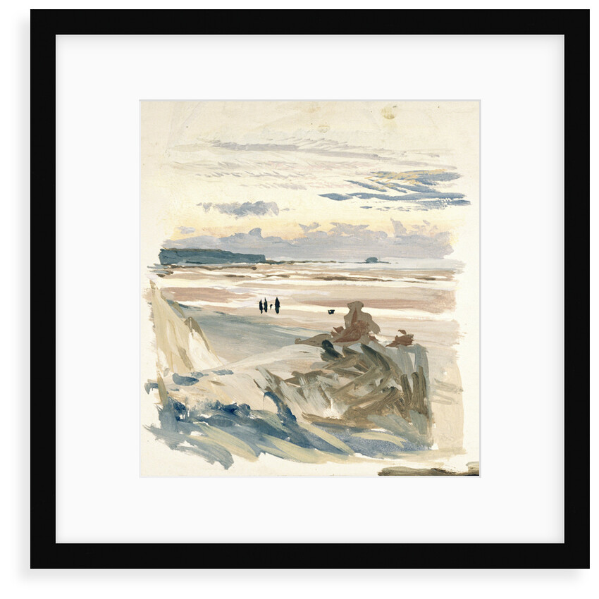 Figures on a beach, probably at Ambleteuse by William Lionel Wyllie