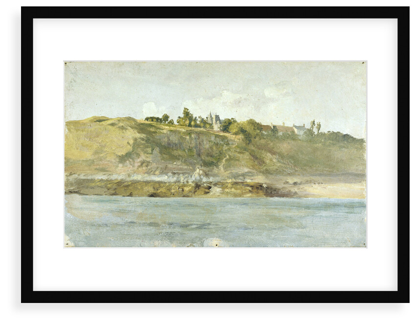 A village on the coast seen from the sea, Northern France by William Lionel Wyllie