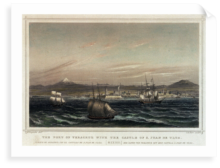 The Port of Veracruz with the Castle of S. Juan de Ulua. Mexico' by M. Rugendas