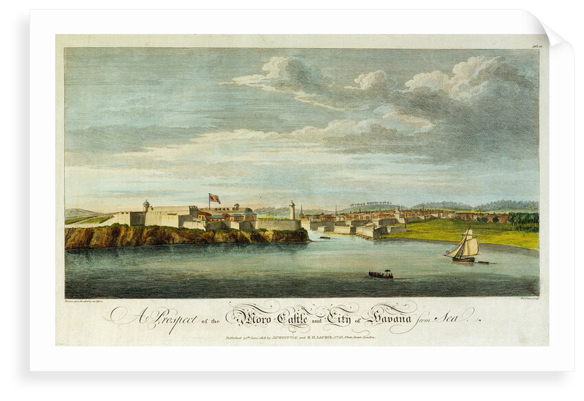 A prospect of the Moro Castle and city of Havana from sea by Office