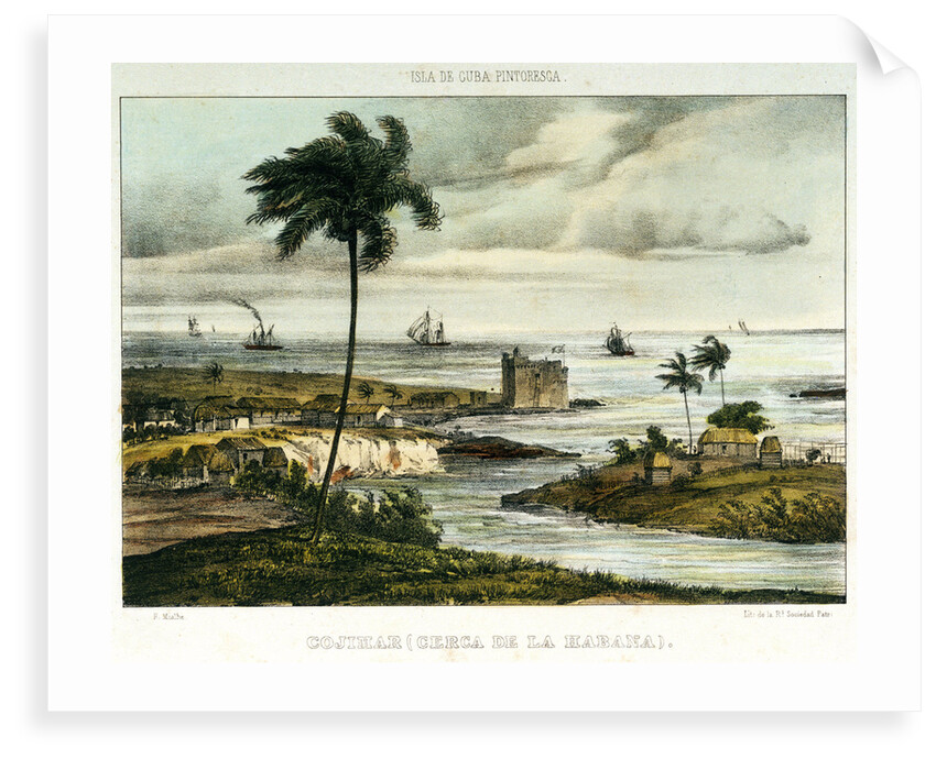 Cojimar (or Coximar) fort, Havana by F. Mialhe
