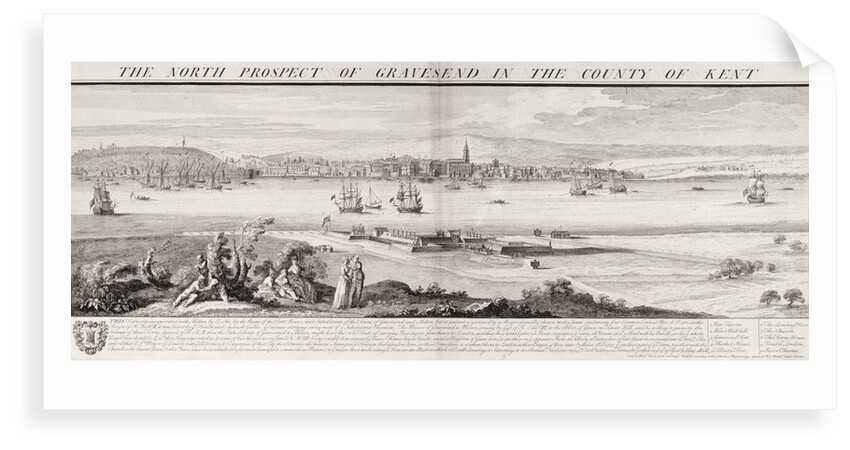 The north prospect of Gravesend in the county of Kent by Samuel & Nathaniel Buck