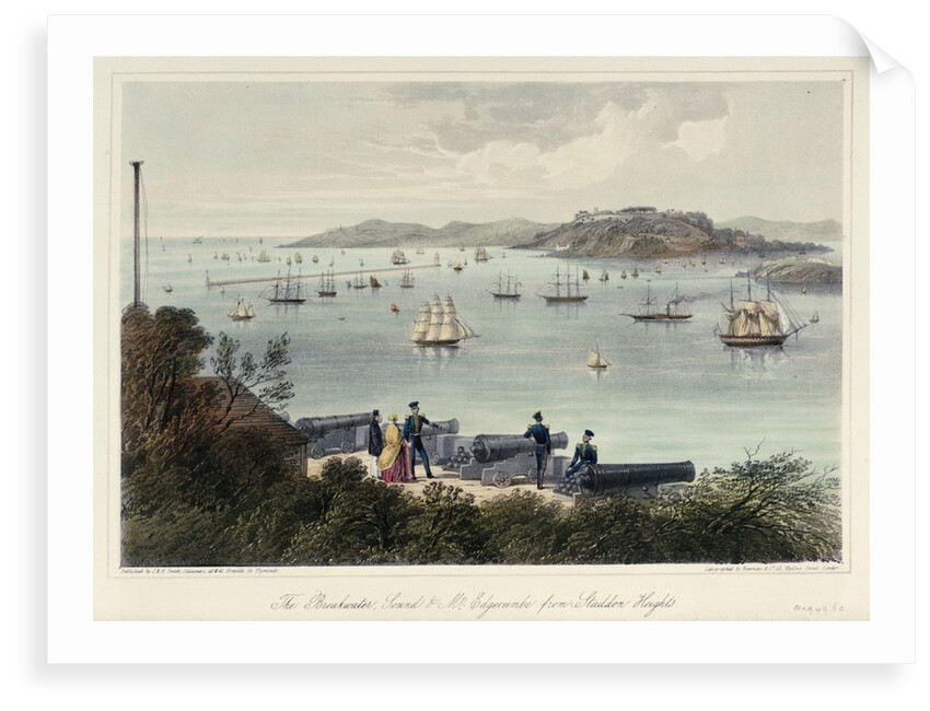 The Breakwater, Sound & Mt Edgecumbe from Staddon Heights (Plymouth). Six Views of the Picturesque Scenery of Plymouth' by Newman & Co