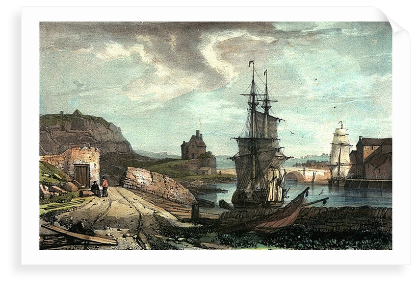 Stonehouse Bridge from Richmond Walk. Illustrations of Plymouth, Devonport, etc No.2 by GR Sartorius