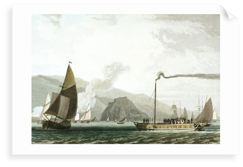 Steam boat on the Clyde near Dumbarton by William Daniell