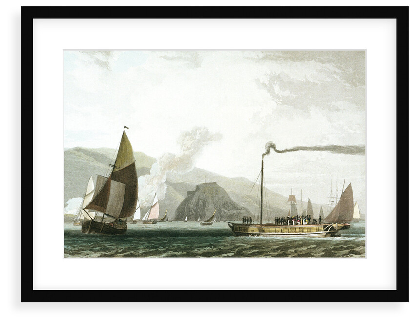 Steam boat on the Clyde near Dumbarton by William Daniell