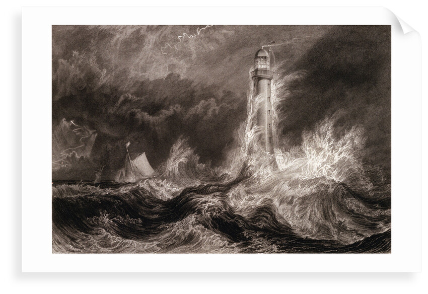 Bell Rock light house during a storm from the North East by Joseph Mallord William Turner