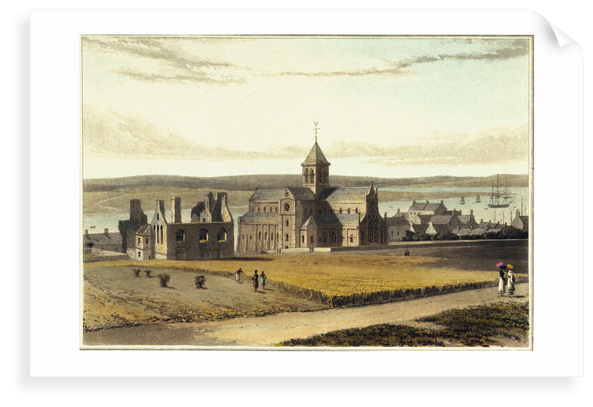 South-east view of the Cathedral & Palace, at Kirknall, Orkney by William Daniell