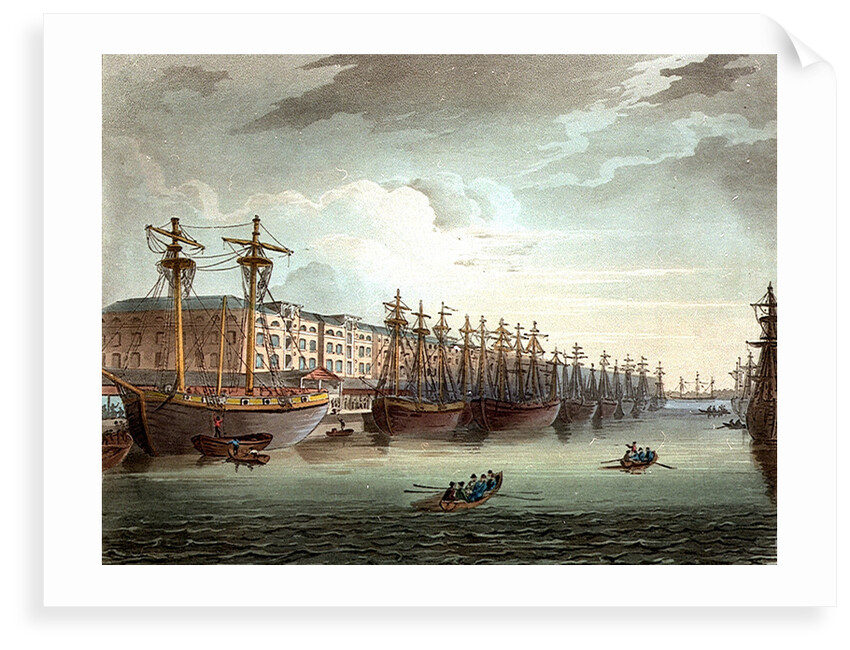 West India Docks by Thomas Rowlandson