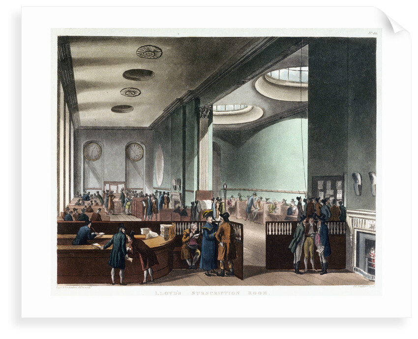 Lloyd's subscription room by Thomas Rowlandson