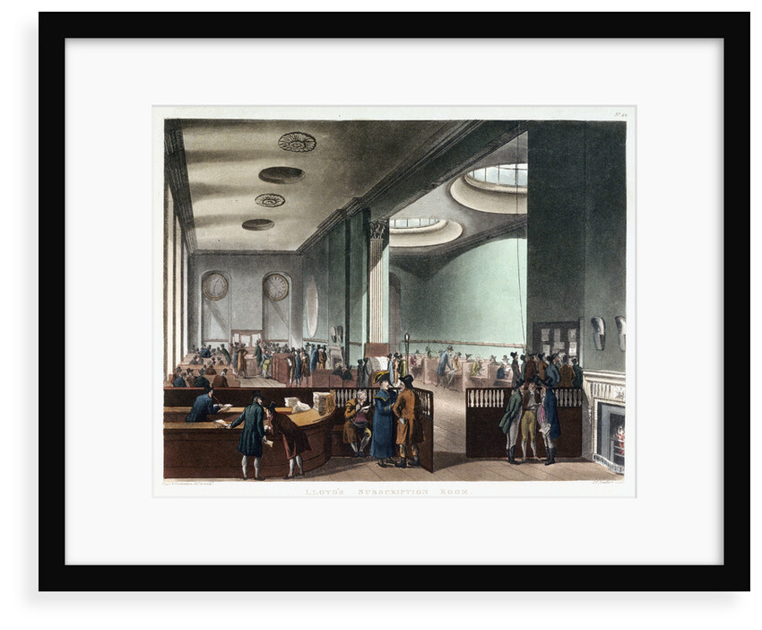 Lloyd's subscription room by Thomas Rowlandson