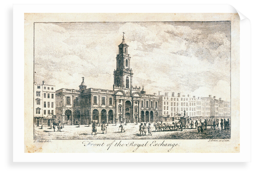 Frontal view of The Royal Exchange by Samuel Wale