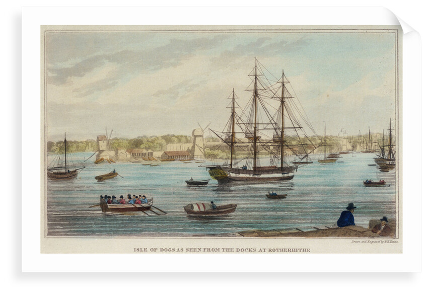 Isle of Dogs as seen from the docks at Rotherhithe by W. H. Timms