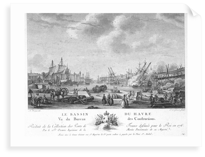 The port basin of Le Havre by Nicolas Marie Ozanne