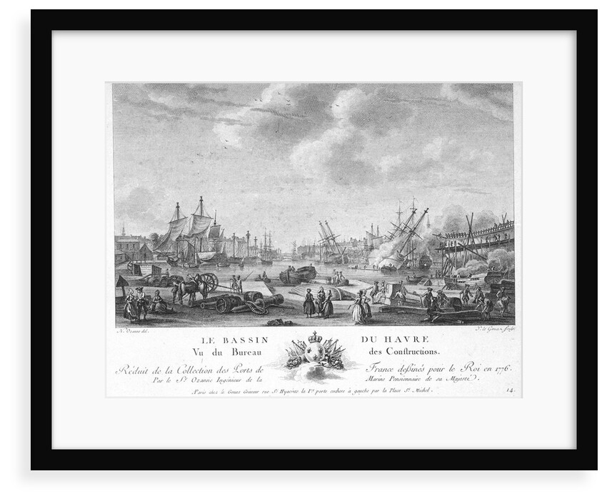 The port basin of Le Havre by Nicolas Marie Ozanne