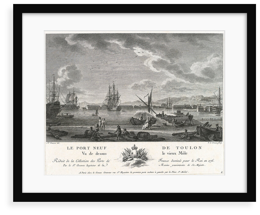 Le Port Neuf de Toulon, Vu de dessus le vieux Mole Reduit de la Collection des Ports de France dessines pour le Roi en 1776, Par le Sr Ozanne Ingenieur de la Marine Pensionnaire de Sa Majeste' by Nicolas Marie Ozanne