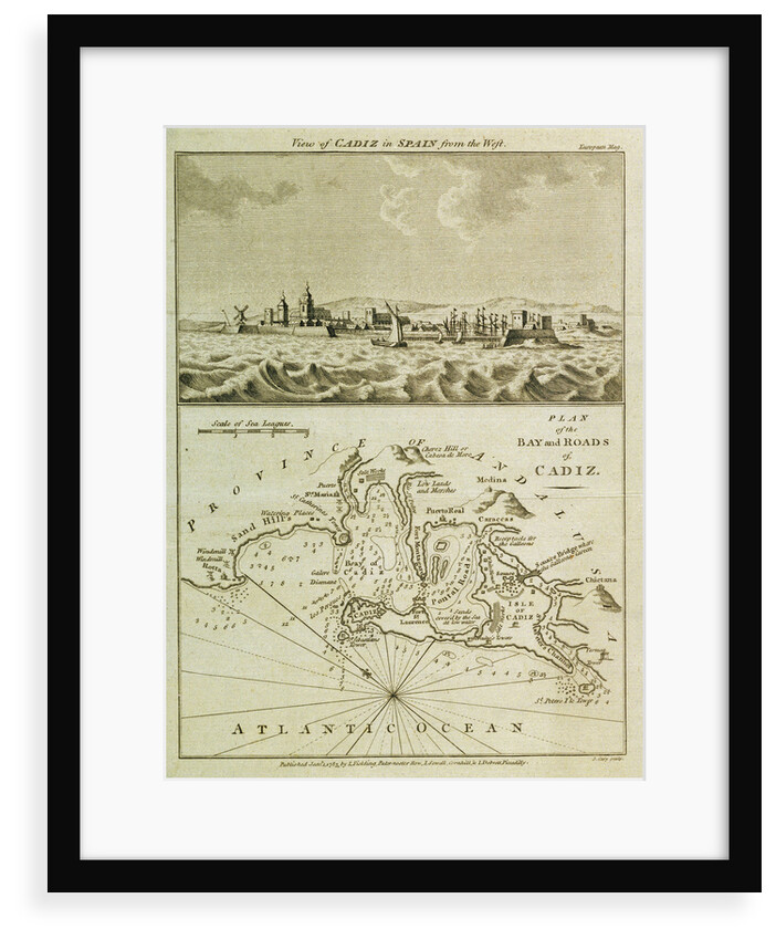 View of Cadiz in Spain from the west by J. Cary