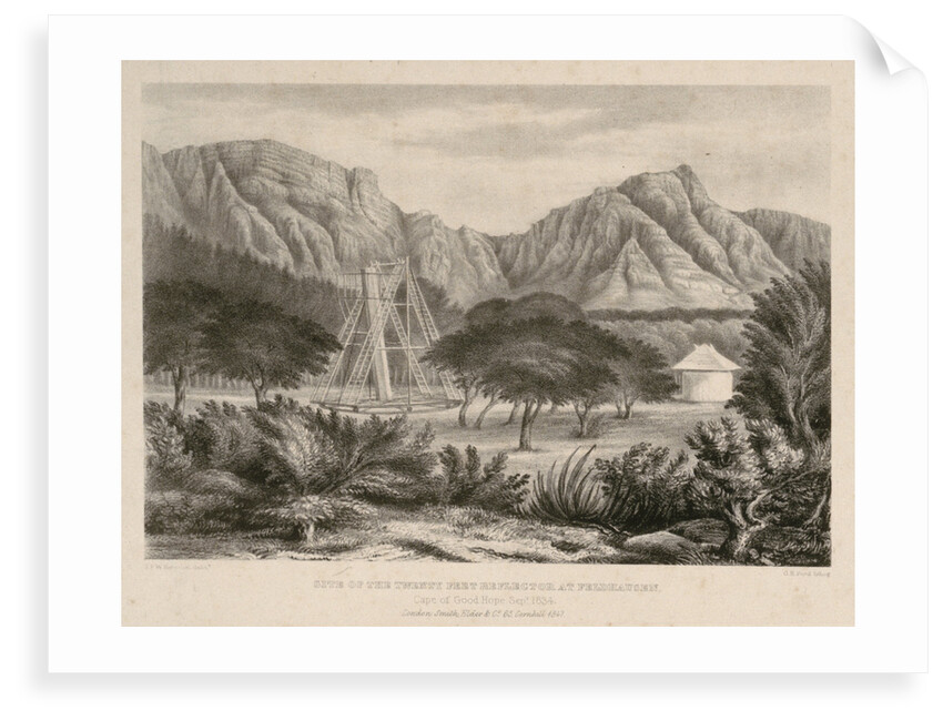 Site of the Twenty Feet Reflector at Feldhausen. Cape of Good Hope Sept 1834 by John Frederick William Herschel