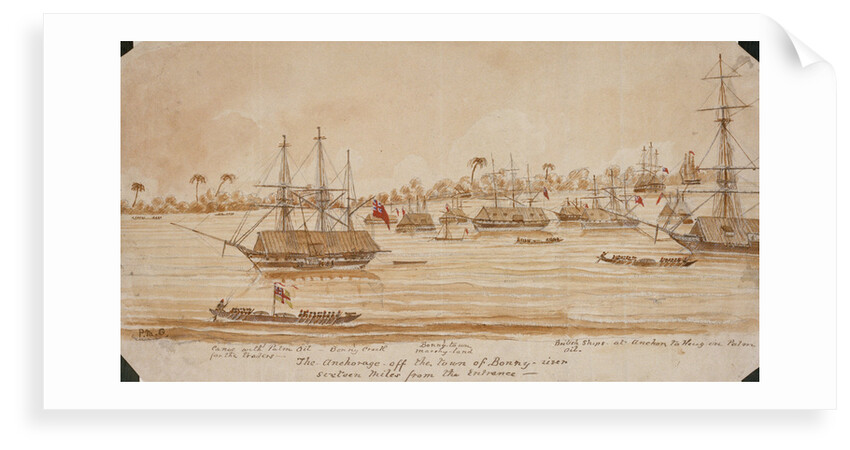 The Anchorage off the Town of Bonny river sixteen miles from the Entrance by P.M. G.