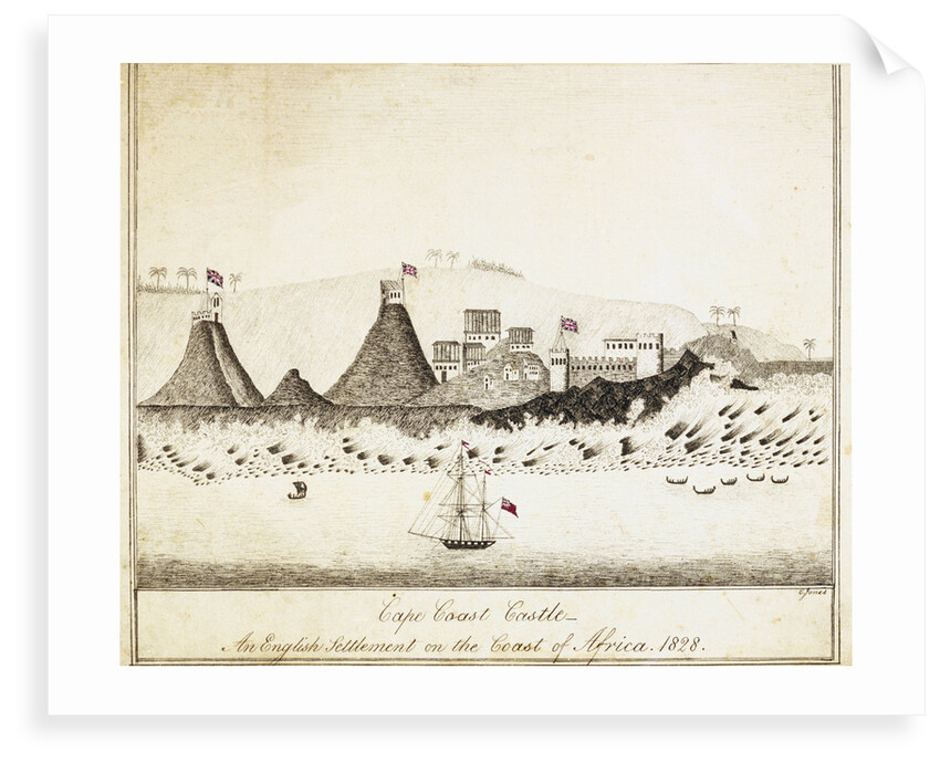 Cape Coast Castle - An English settlement on the coast of Africa 1828 by C. Jones