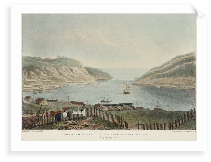 View of the Entrance of St John's Harbour, Newfoundland, from Fort Townshend, 1823 by P.C. Le Geyt