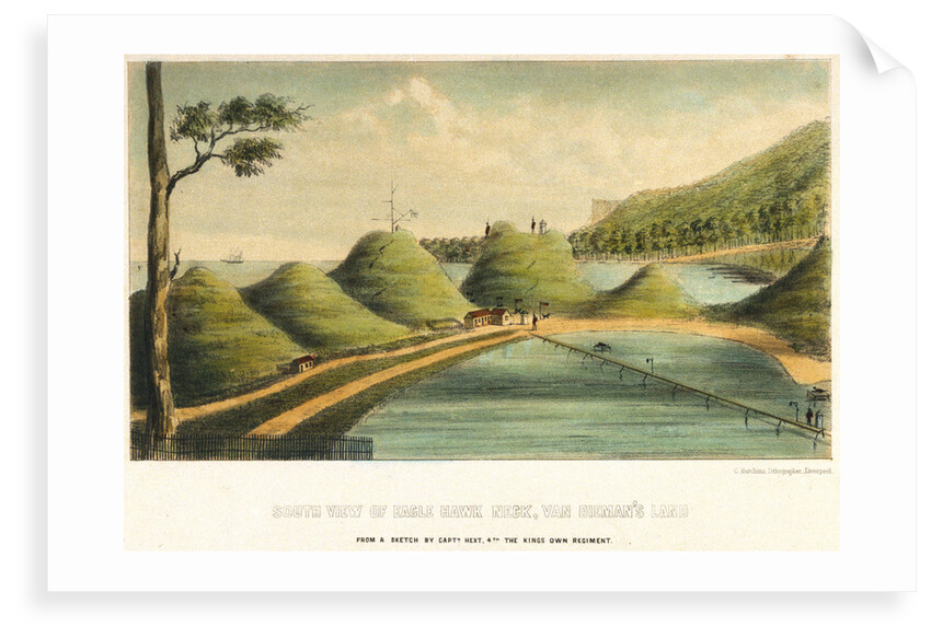 South view of Eagle Hawk Neck, Van Dieman's Land by Hext